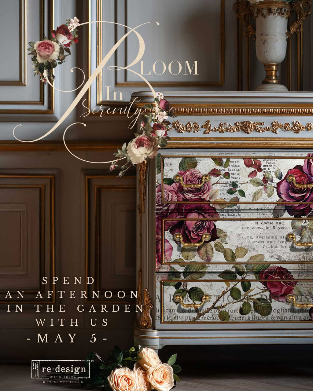 Crimson Elegance decoupage fiber