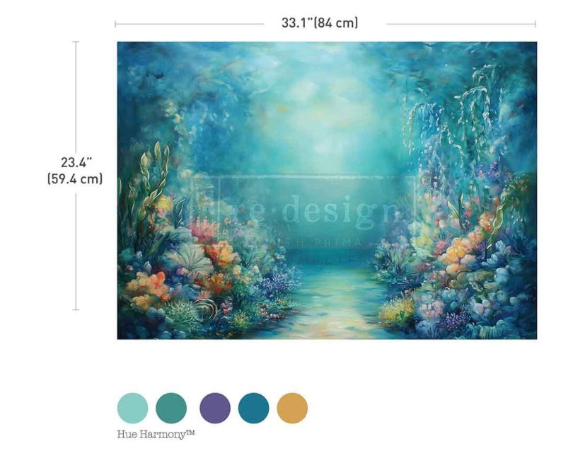 Beneath the Blue A1 decoupage fiber