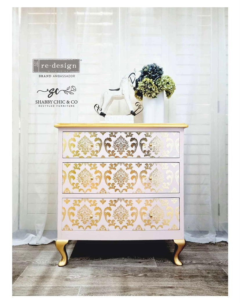 Gold House of Damask foil transfer