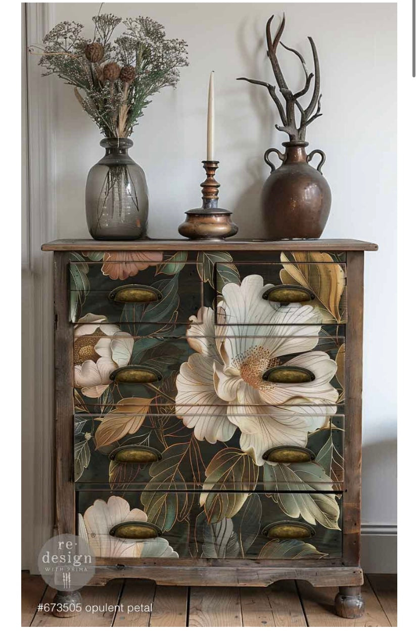 Opulent Petal A1 decoupage fiber