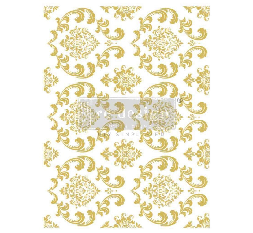 Gold House of Damask foil transfer