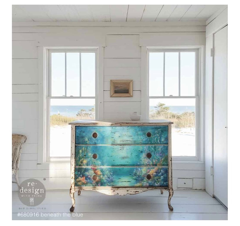 Beneath the Blue A1 decoupage fiber