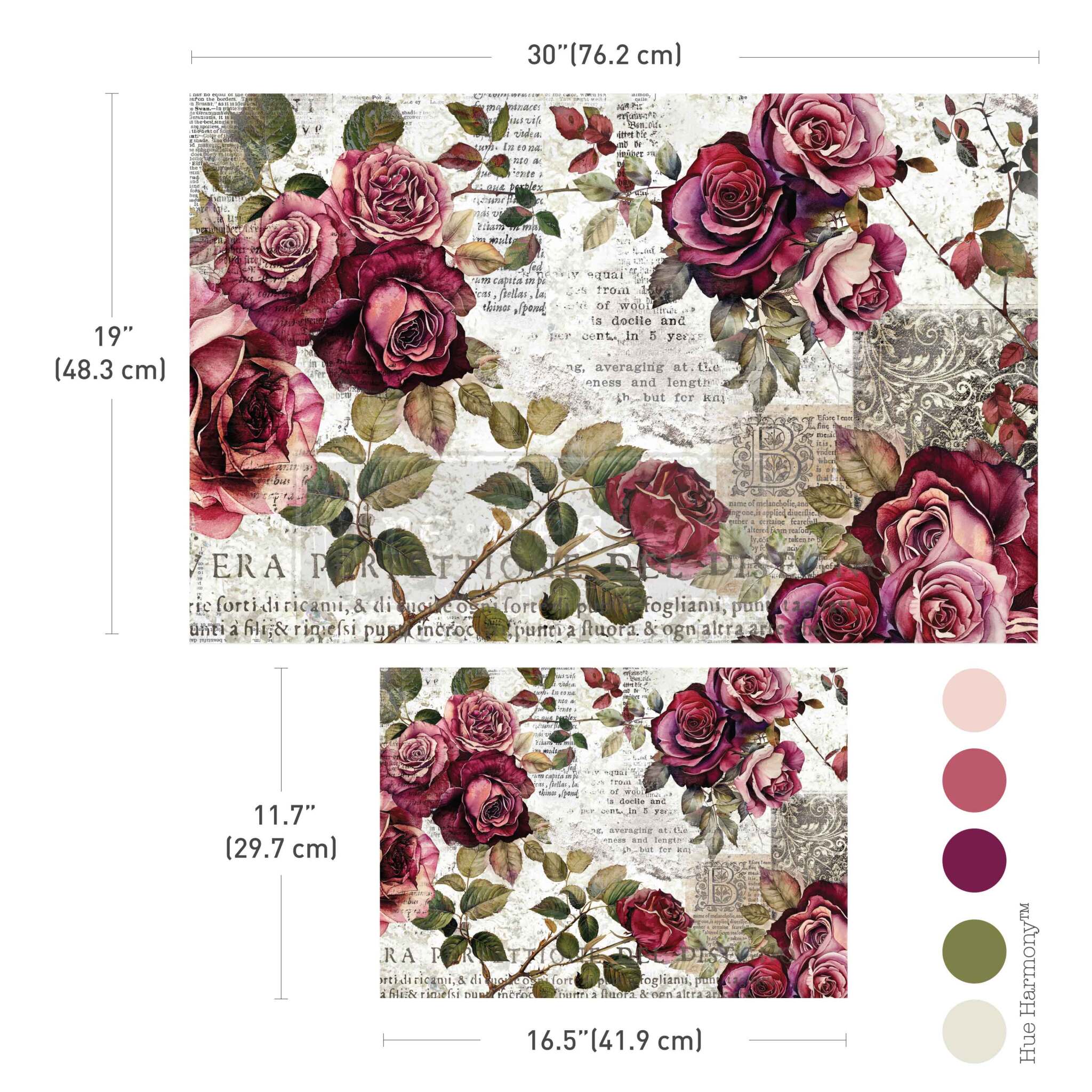 Crimson Elegance decoupage fiber